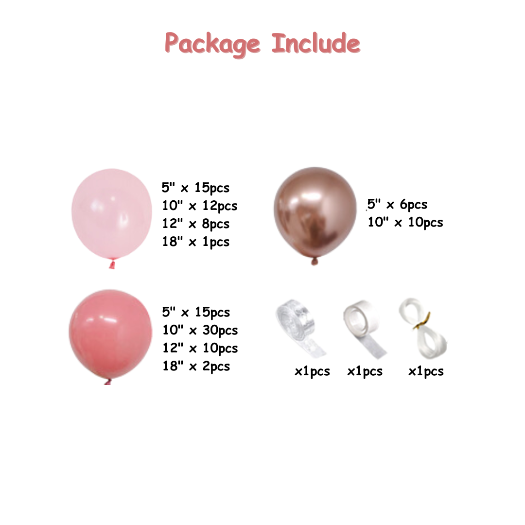 112pcs Dusty Pink Balloon Decorations Kit