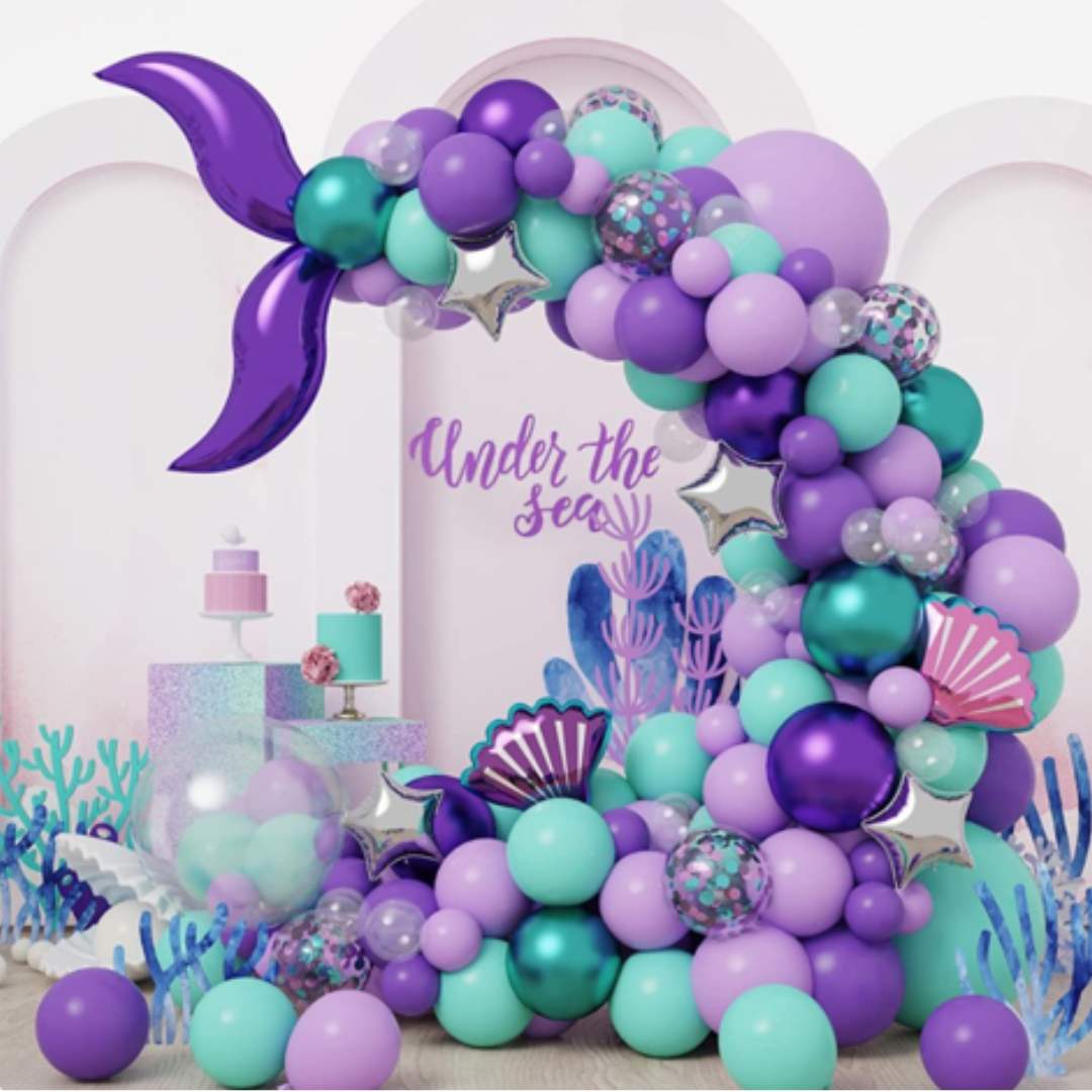 142pcs Mermaid Balloons Decorations Kit