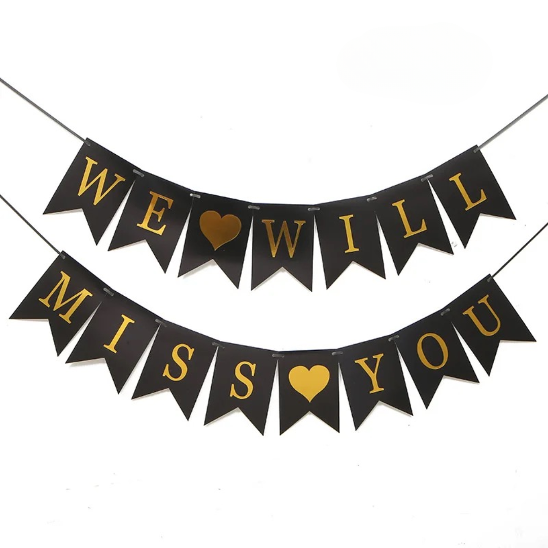 We Will Miss You Paper Banner