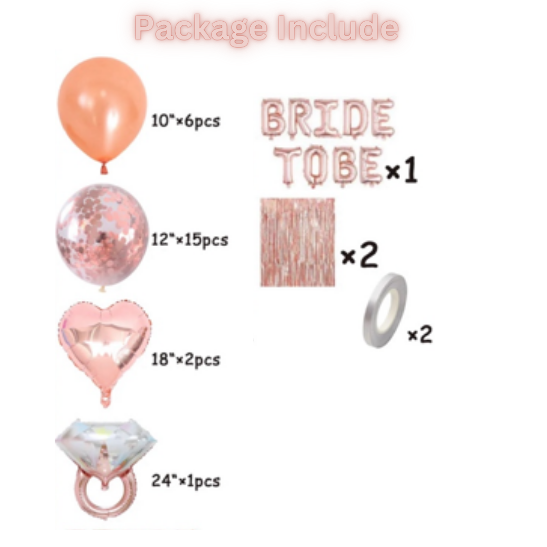 29pcs Rose Gold Bride to be Party Balloon Garland Kit