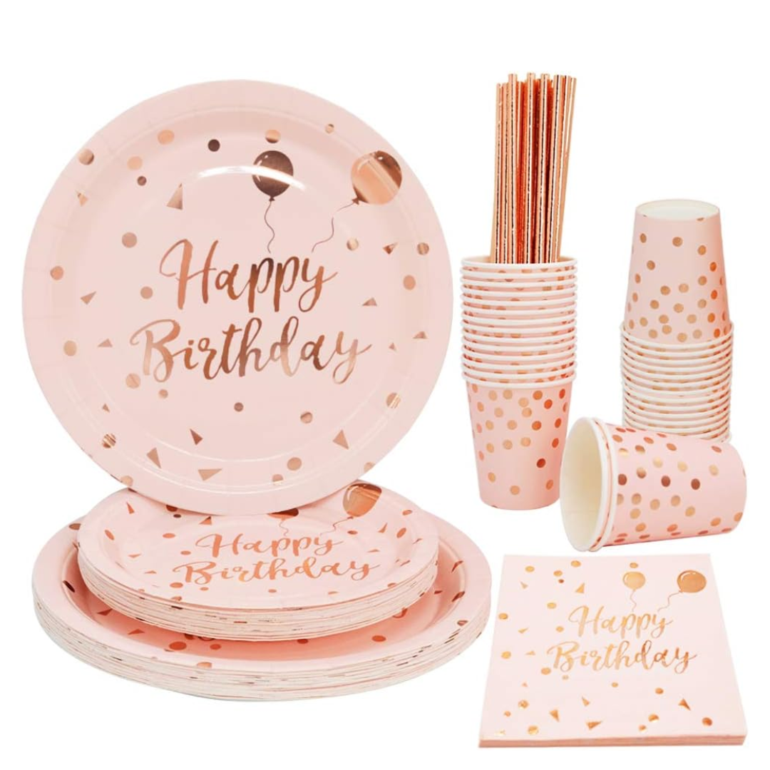 Rose Gold Dot Party Dinnerware