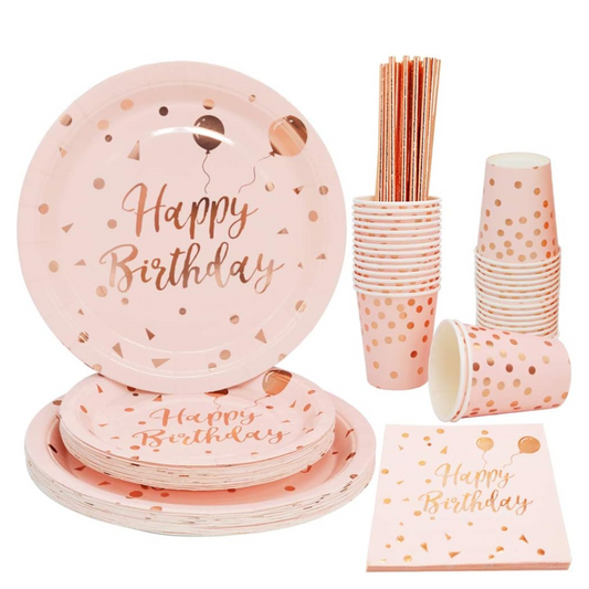 Rose Gold Dot Party Dinnerware