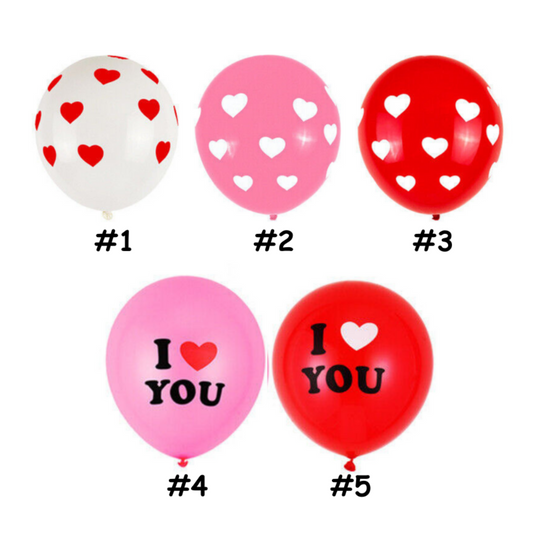 12 inch Heart Printed Balloons