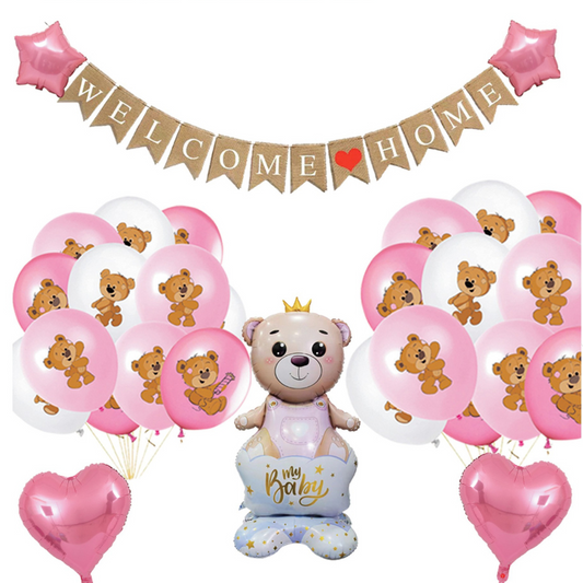 33pcs Welcome Home Girl Pink Decorations Kit