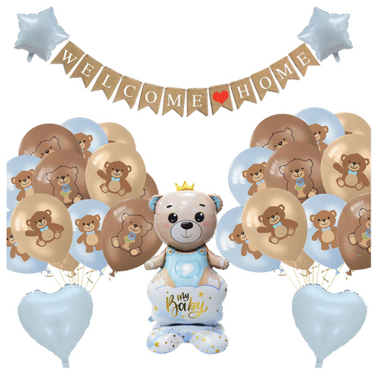 33pcs Welcome Home Boy Blue Decorations Kit