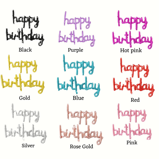 Cursive Happy Birthday Foil banner