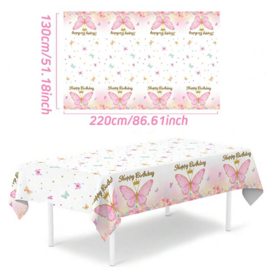 Pink Butterfly Table Cover