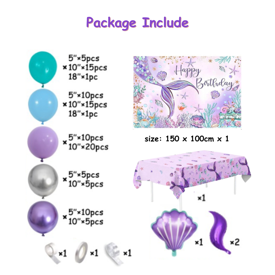 110pcs Mermaid Balloon Set