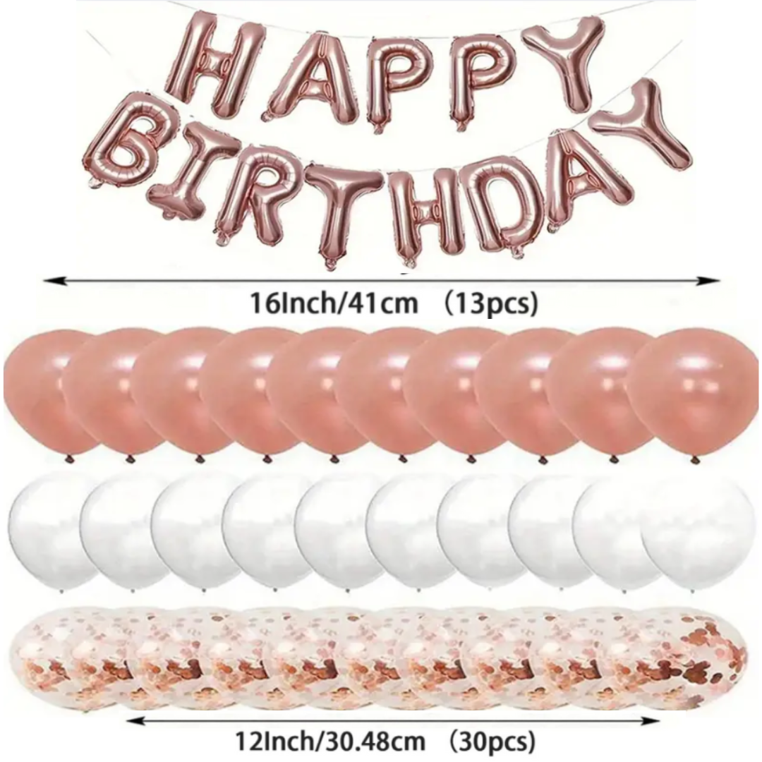 43pcs Rose gold Balloon set