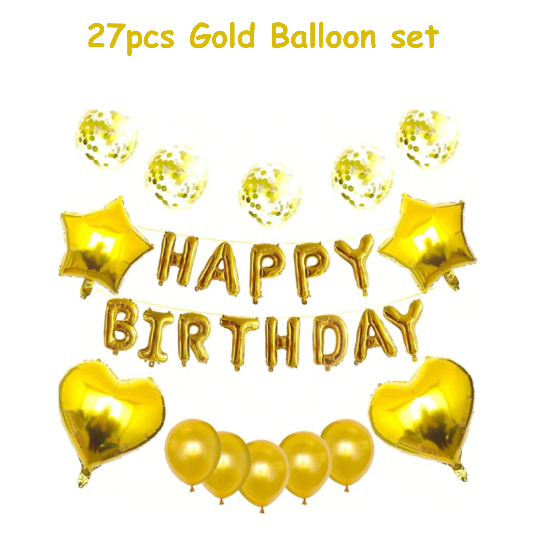 27pcs Gold Balloon set