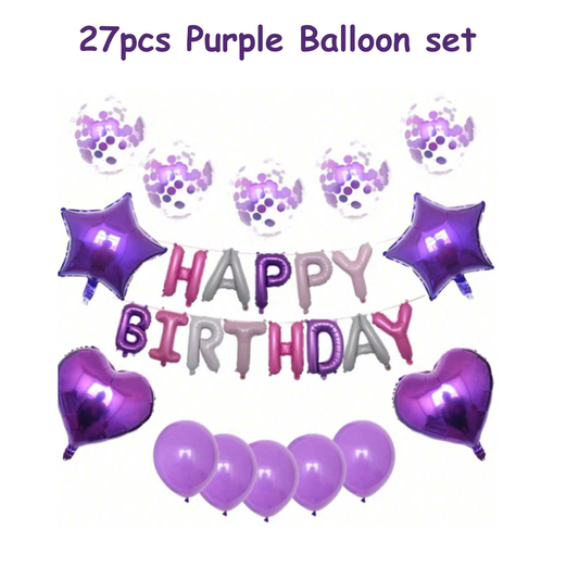 27pcs Purple Balloon set