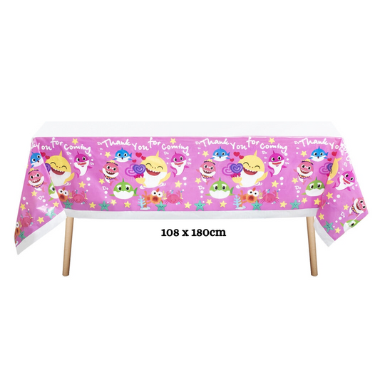 Pink Baby shark Table cover