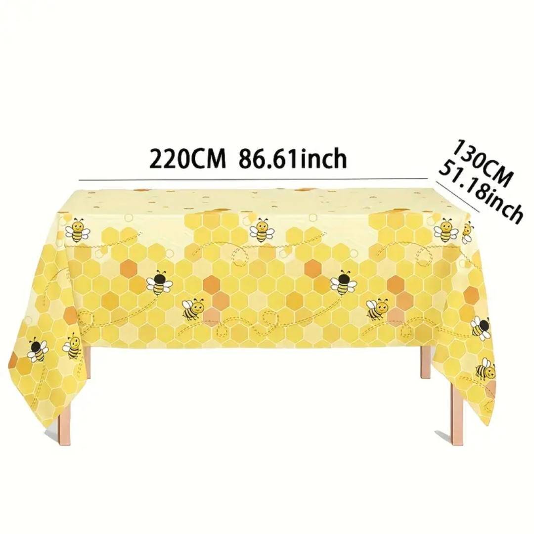 1pcs Bumble Bee & Honeycomb Table Cover