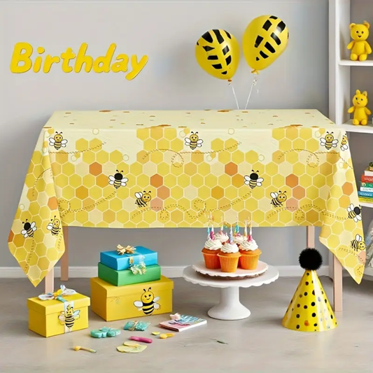 1pcs Bumble Bee & Honeycomb Table Cover