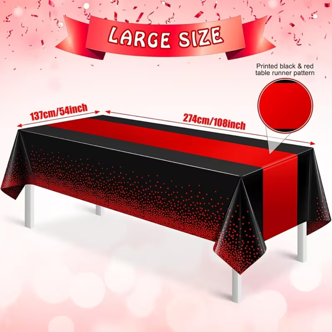 Black and Red Table cover