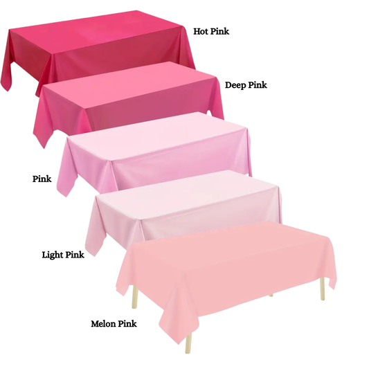 1pcs Plastic Pink Table Cover (Size: 183 x 137cm)