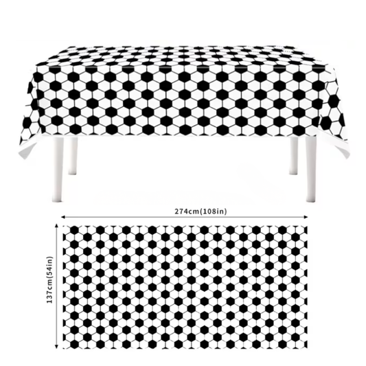 1pcs Black and White Football Theme Table cover (54 x 108inch)