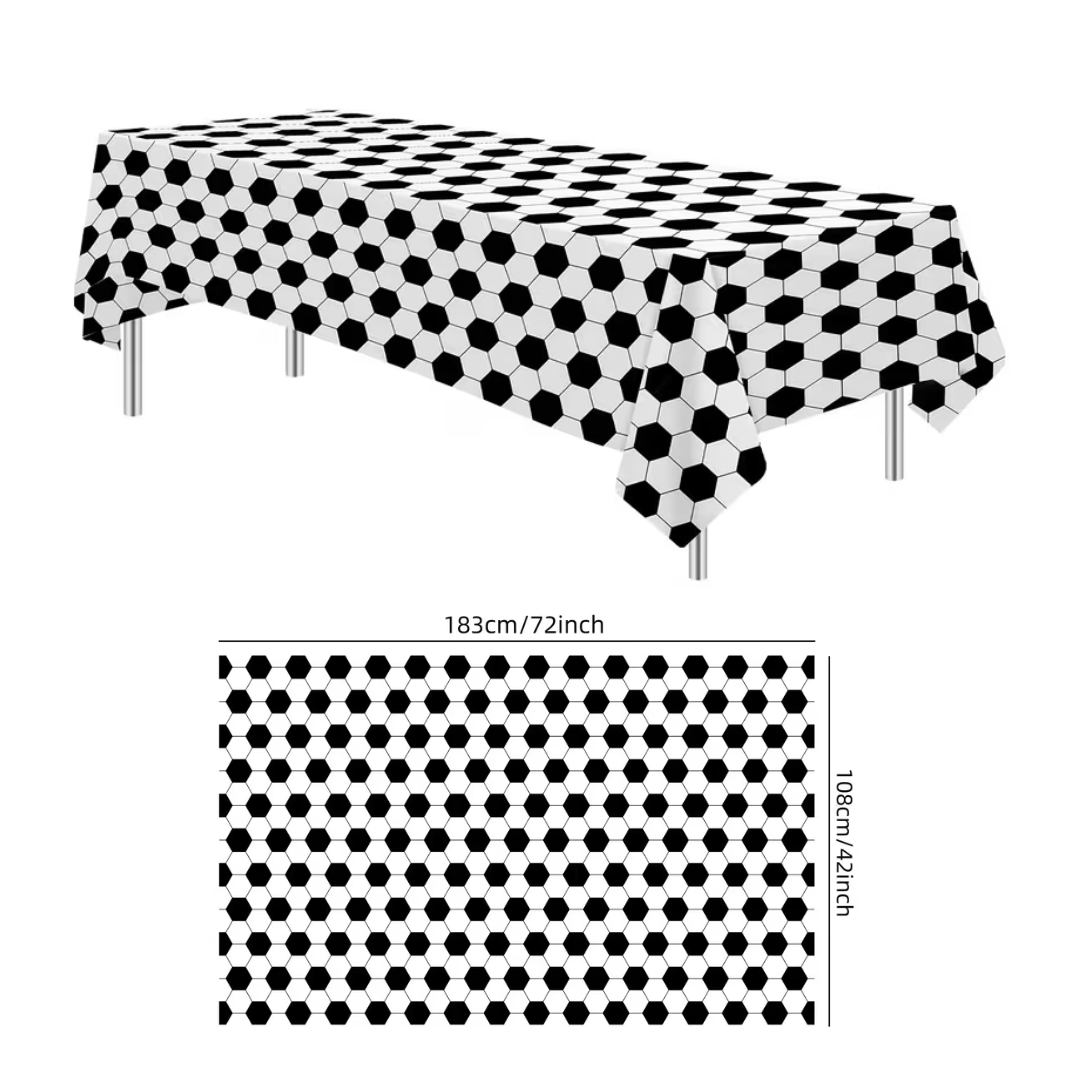 1pcs Black and White Football Theme Table cover (72 x 42inch)