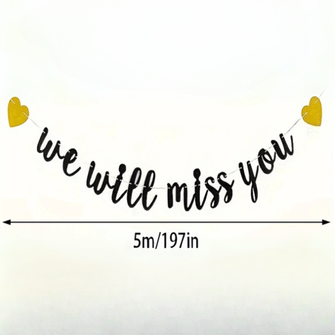 We Will Miss You Glitter Banner