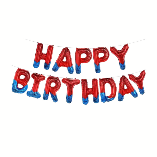 16inch Happy Birthday Spidermen Foil Banner
