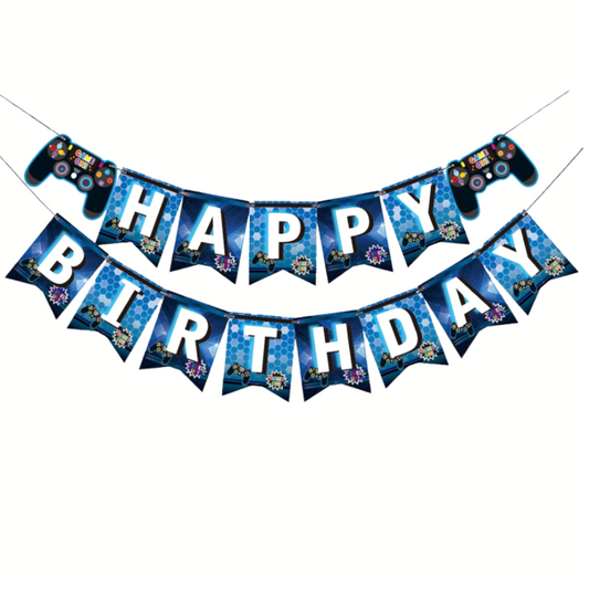 Blue Game on Happy birthday Banner