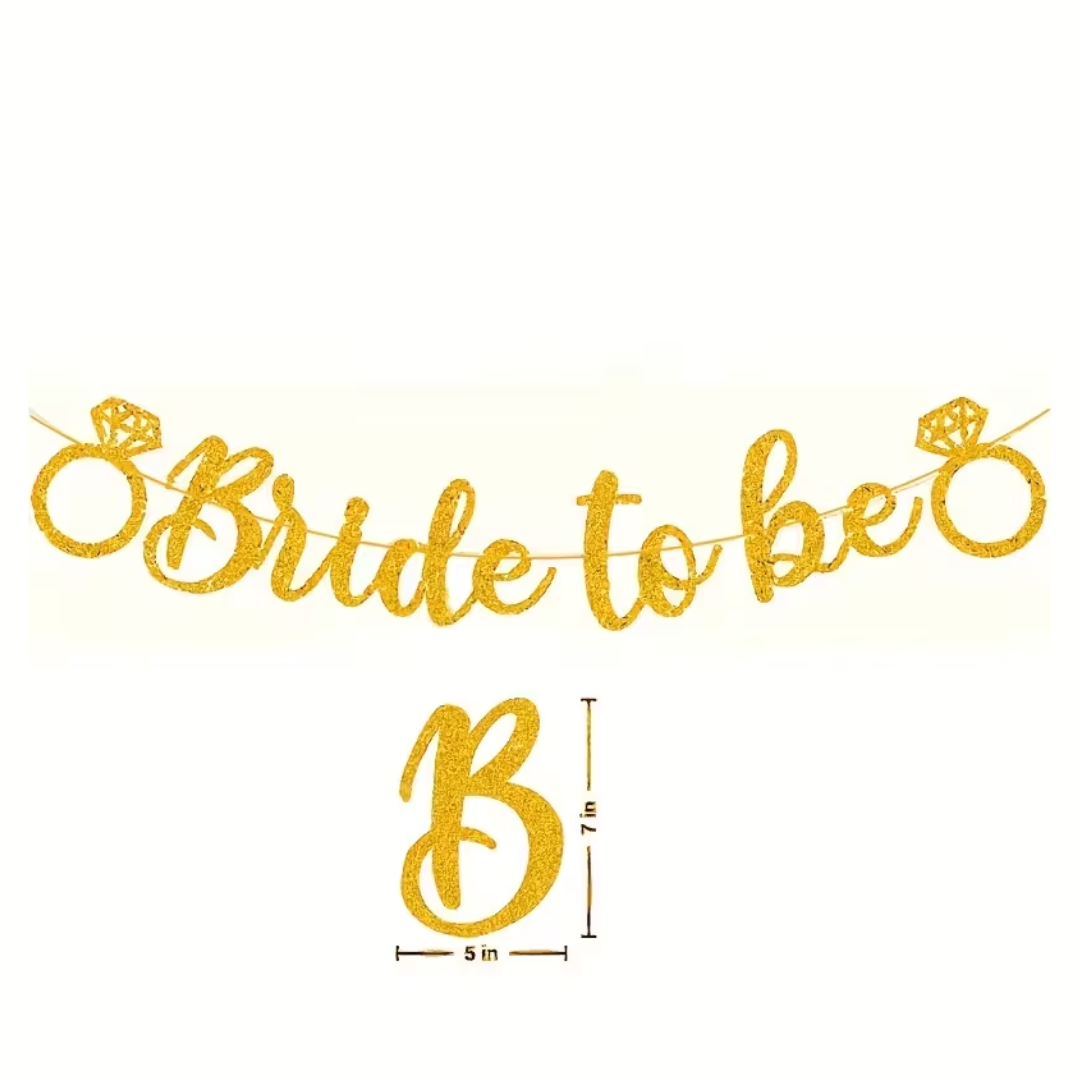 Bridal Party Glitter Bride to be Banner