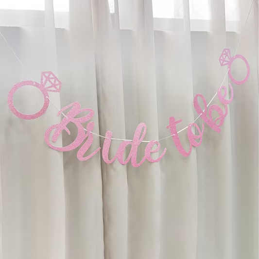 Glitter Pink Bride To Be Banner