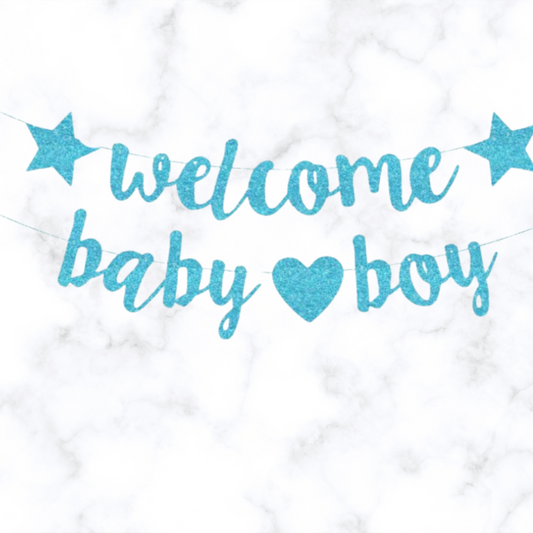 Welcome Baby Boy Banner