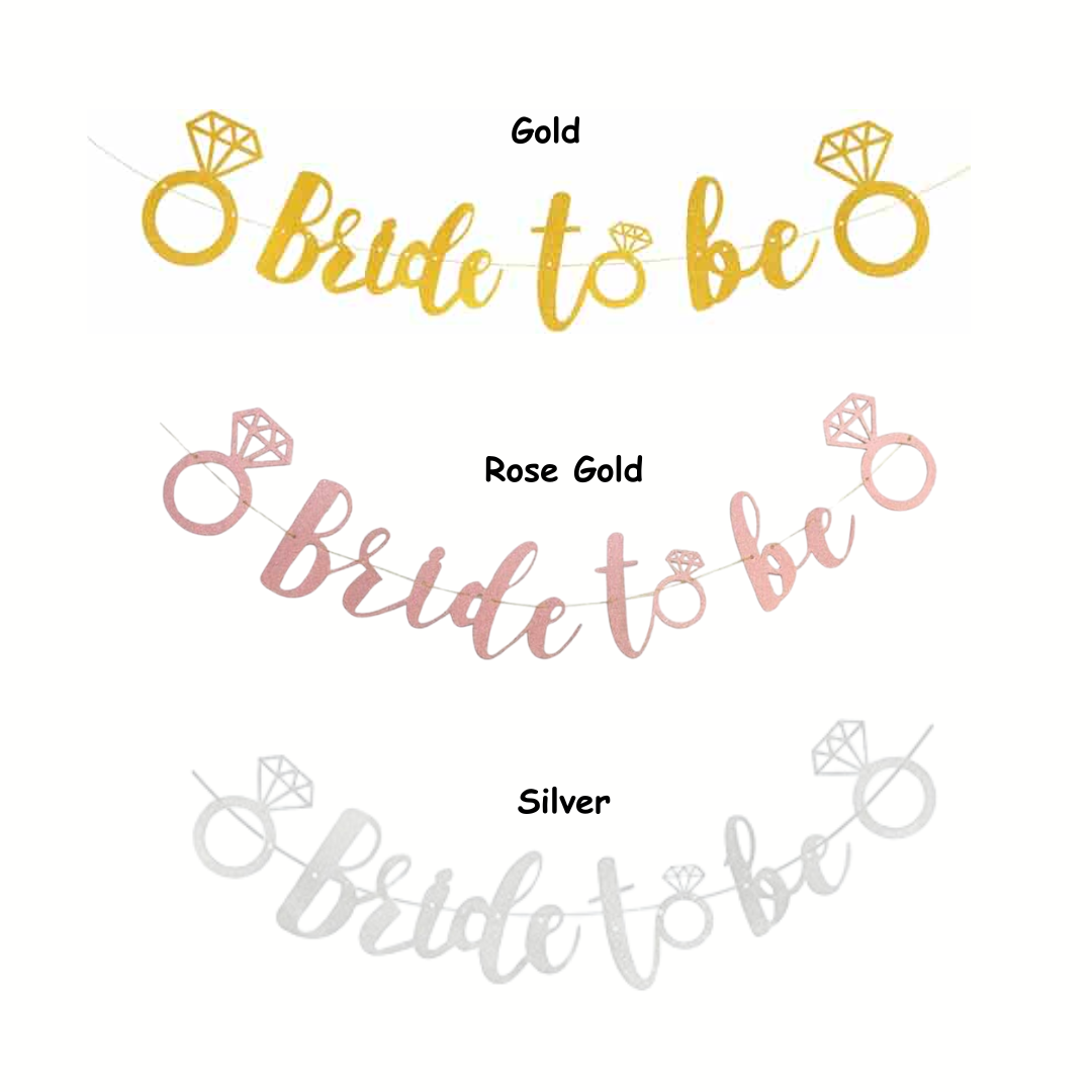 Glitter Bride to be Paper Banner