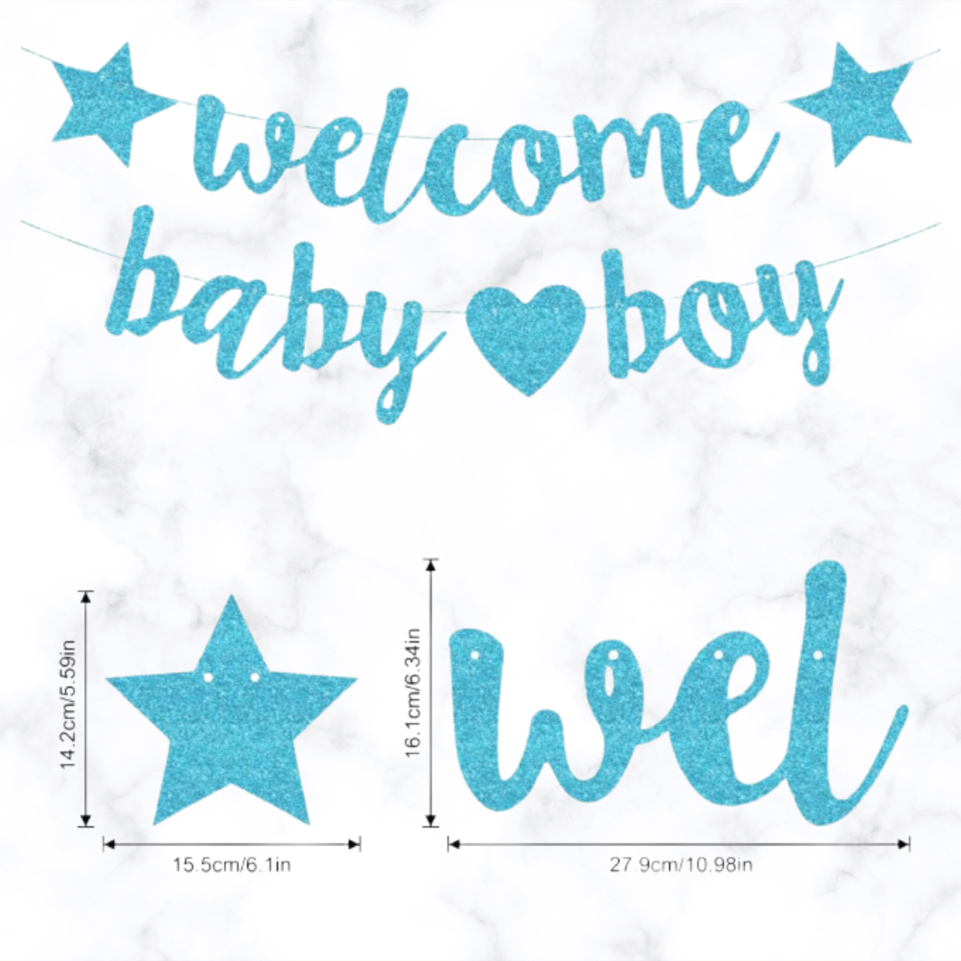 Welcome Baby Boy Banner