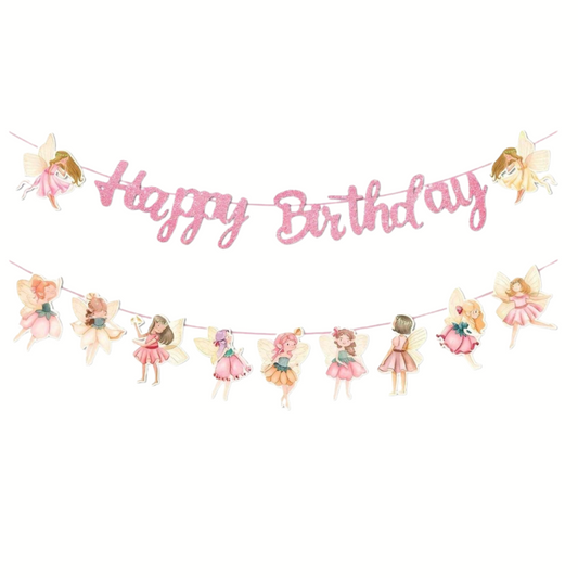 Fairy Theme Happy Birthday Banner