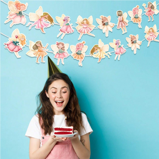 16pcs Fairy Theme Birthday Banner