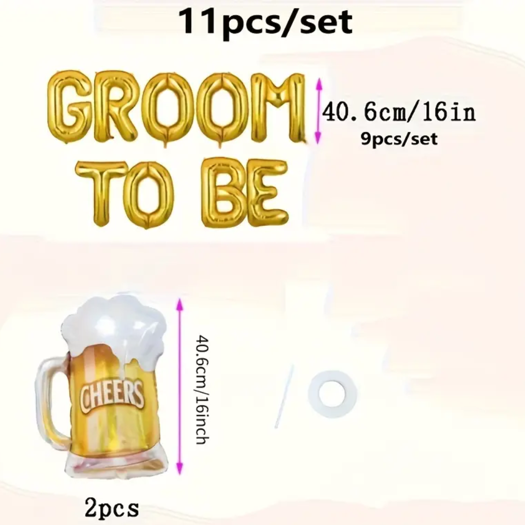 11pcs Groom To be Foil Banner