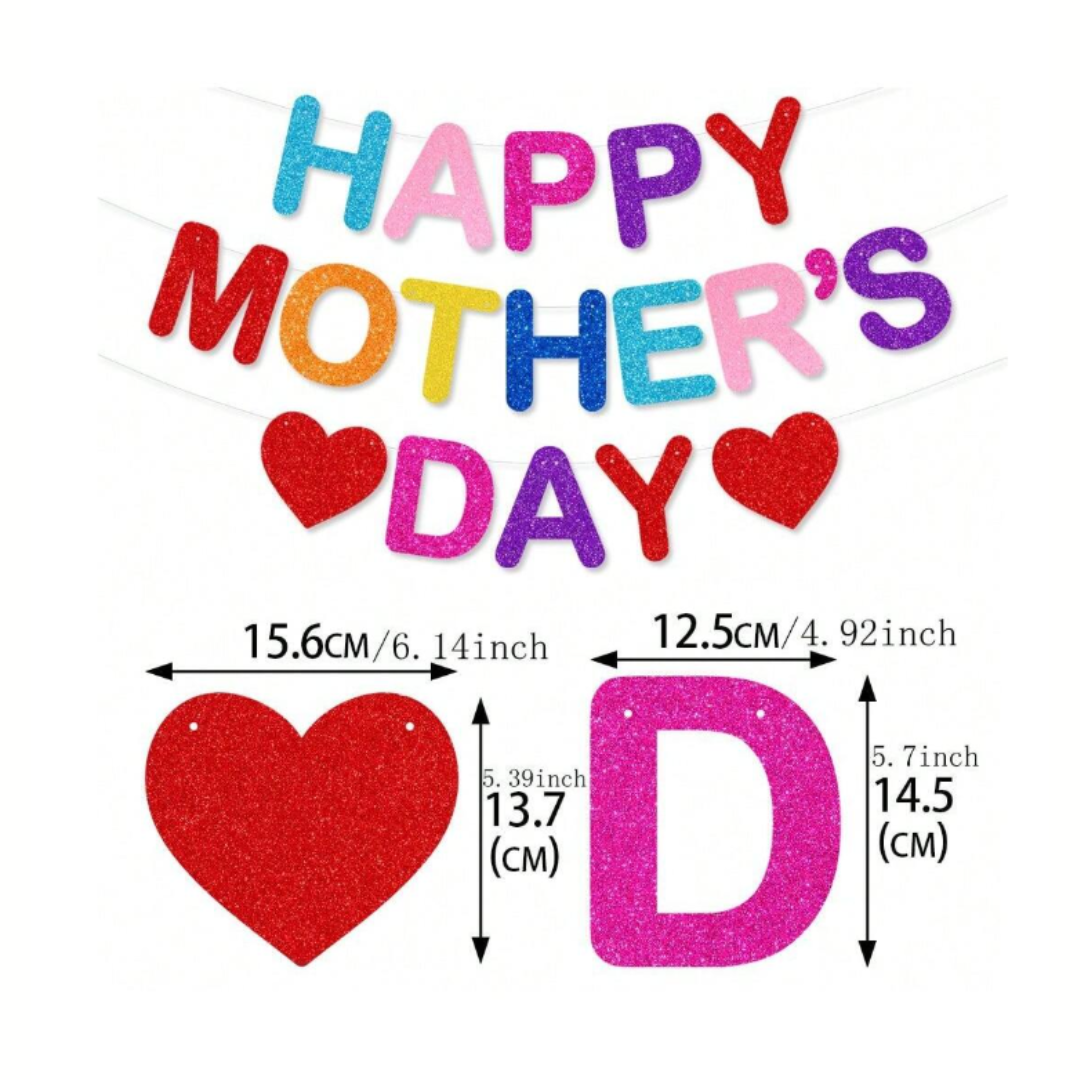 Happy Mother's Day Glitter Banner