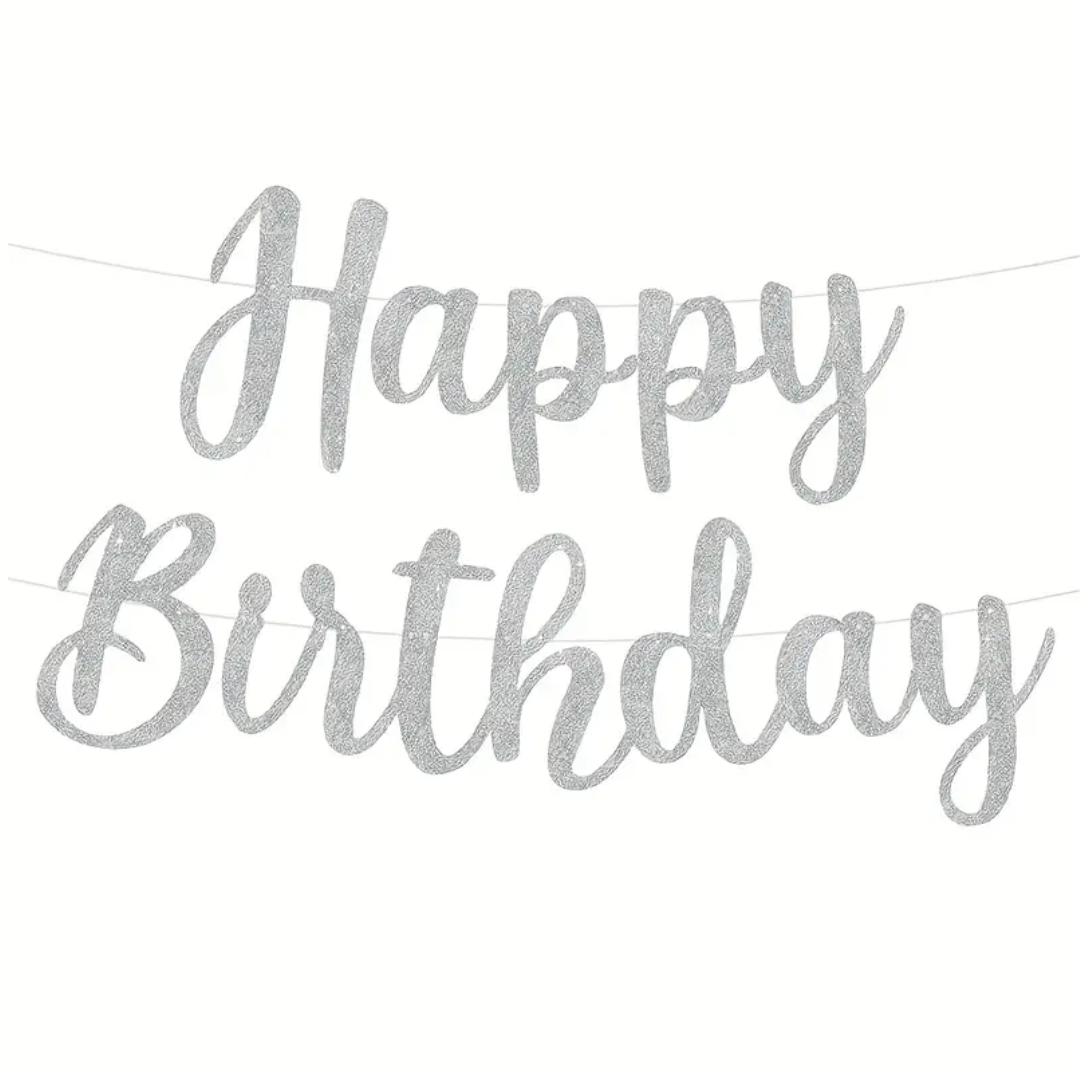 Glitter Happy Birthday Paper Banner