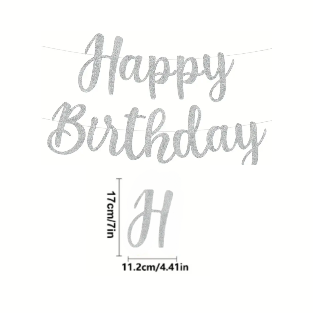 Glitter Happy Birthday Paper Banner