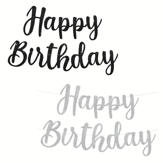 Glitter Happy Birthday Paper Banner