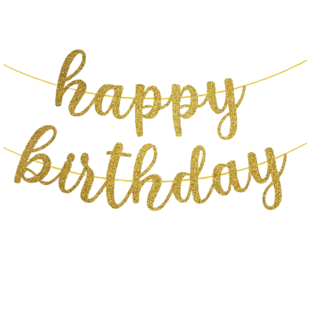 Glitter Happy Birthday Banner