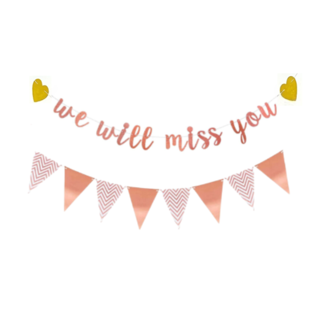 We Will Miss You And Triangle Flag Banner