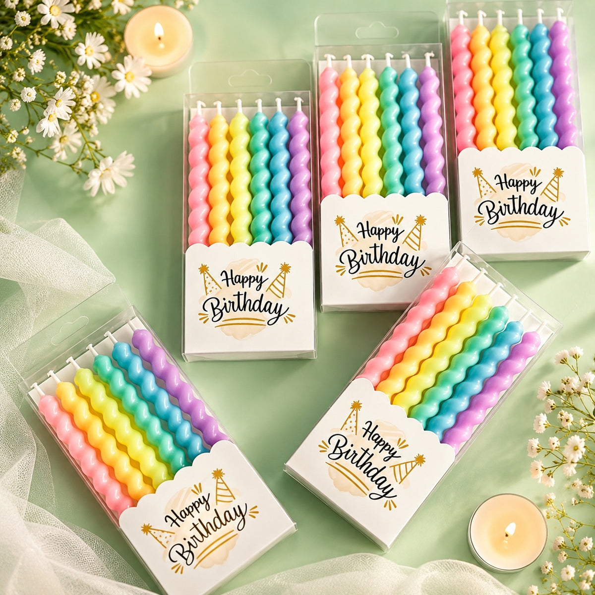 6pcs Pastel Color Birthday Candle