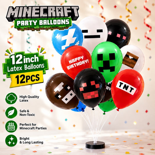 12pcs 12inch Minecraft Latex Balloons