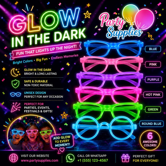 1pcs Glow in the dark Party Neon Glasses