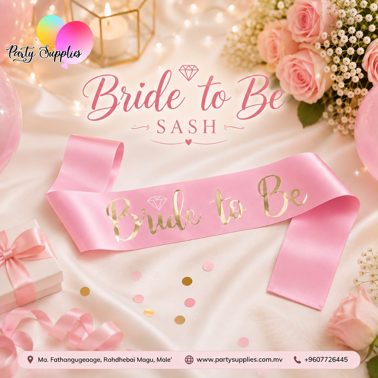 Gold and Pink Bride to be Sash