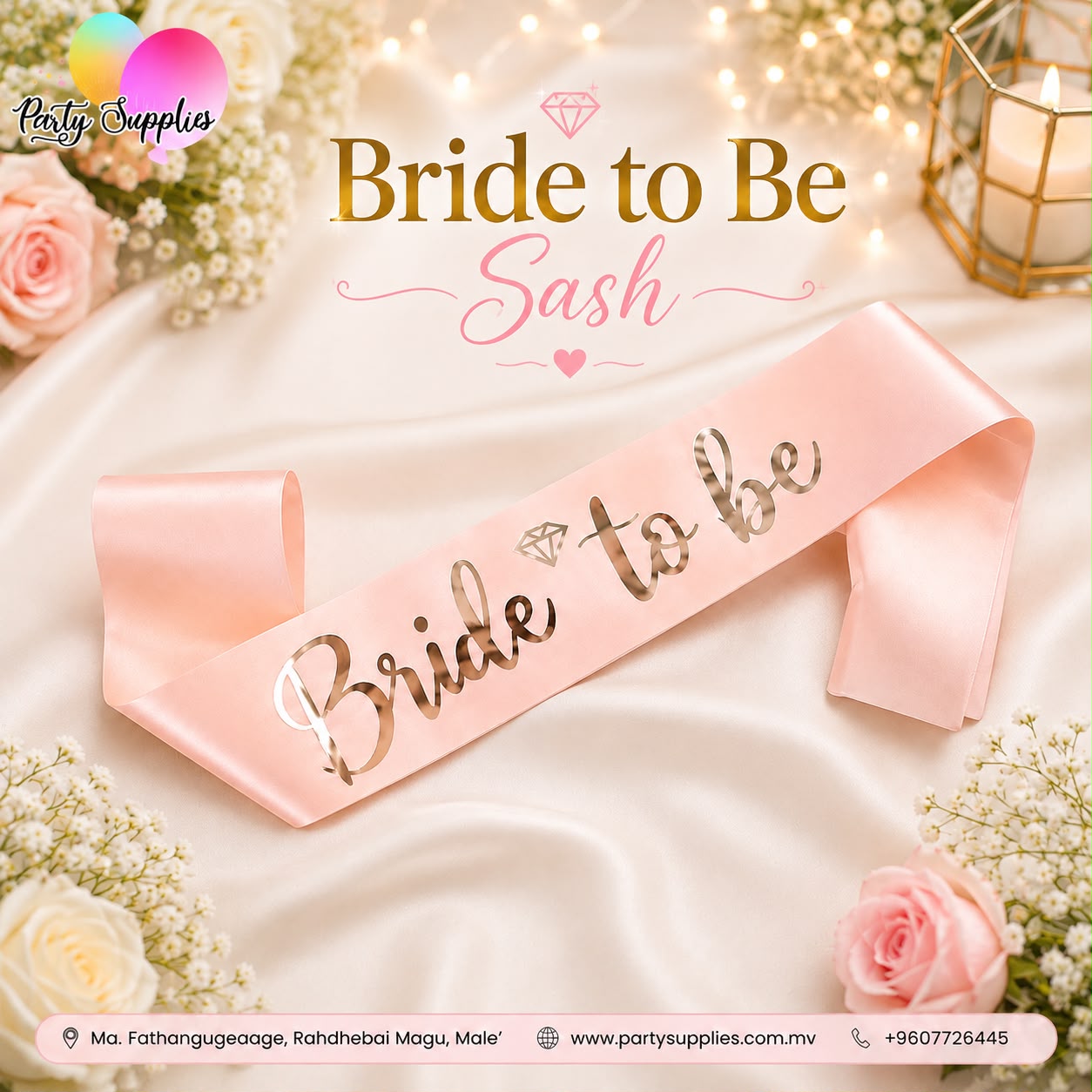 Rose Gold Bride To Be Sash