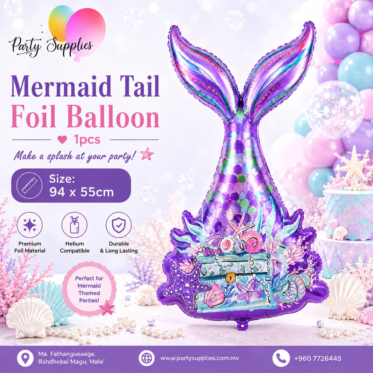 Mermaid Tail Foil Balloon