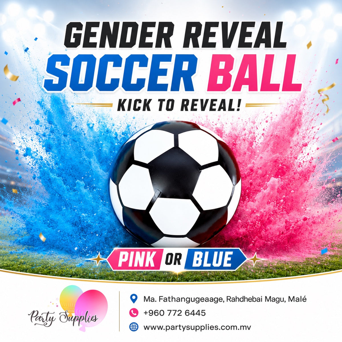 Gender Reveal Football Popper