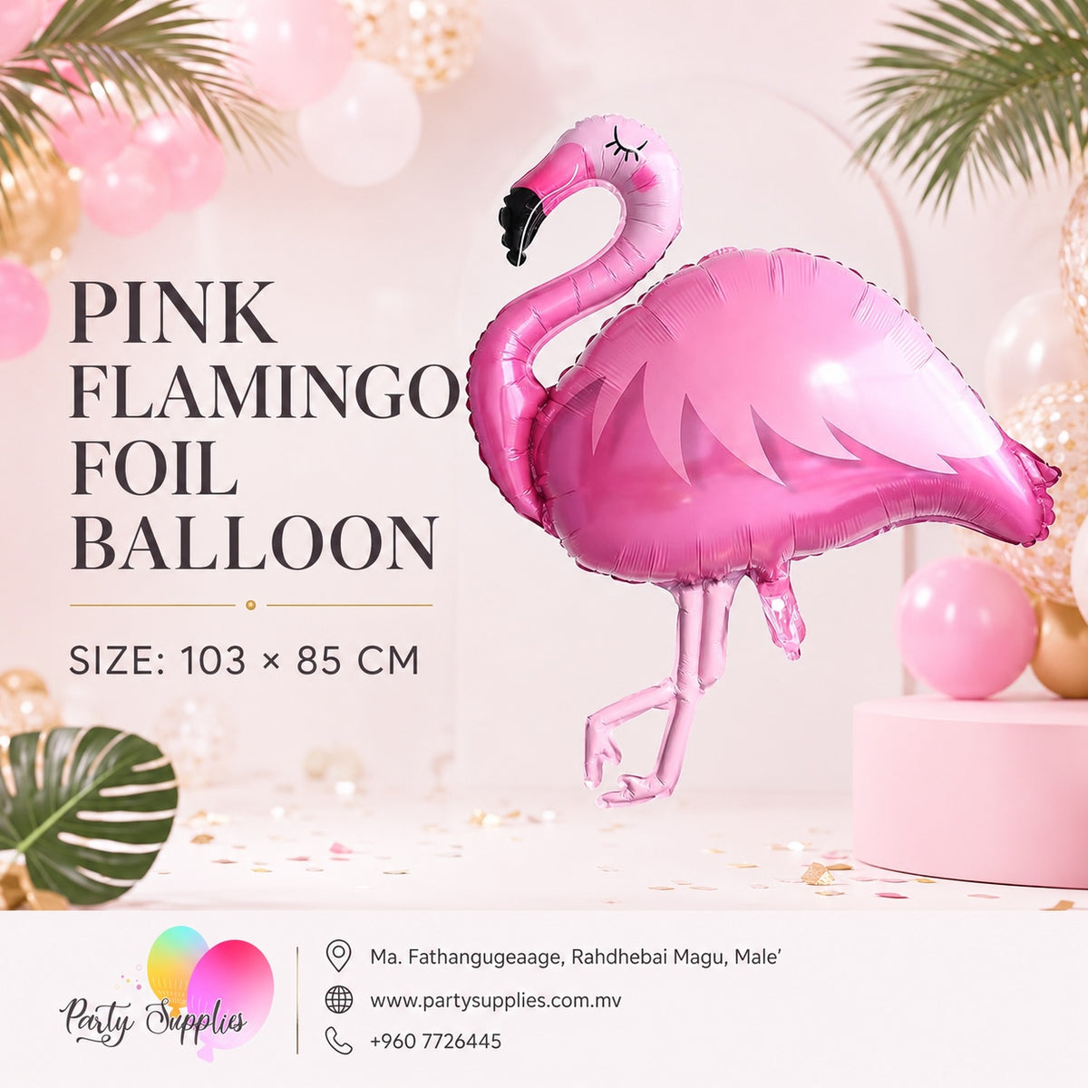 1pcs Pink Flamingo Foil Balloon