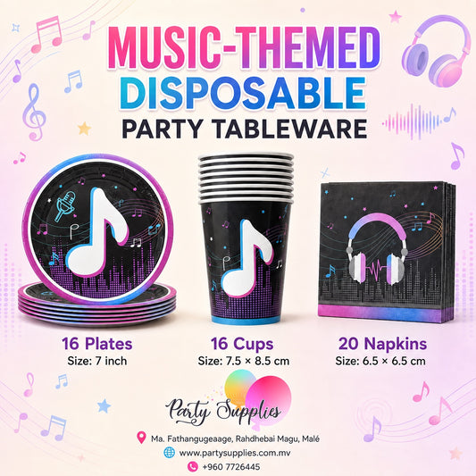 Music-Themed Disposable Party Tableware 🎧✨