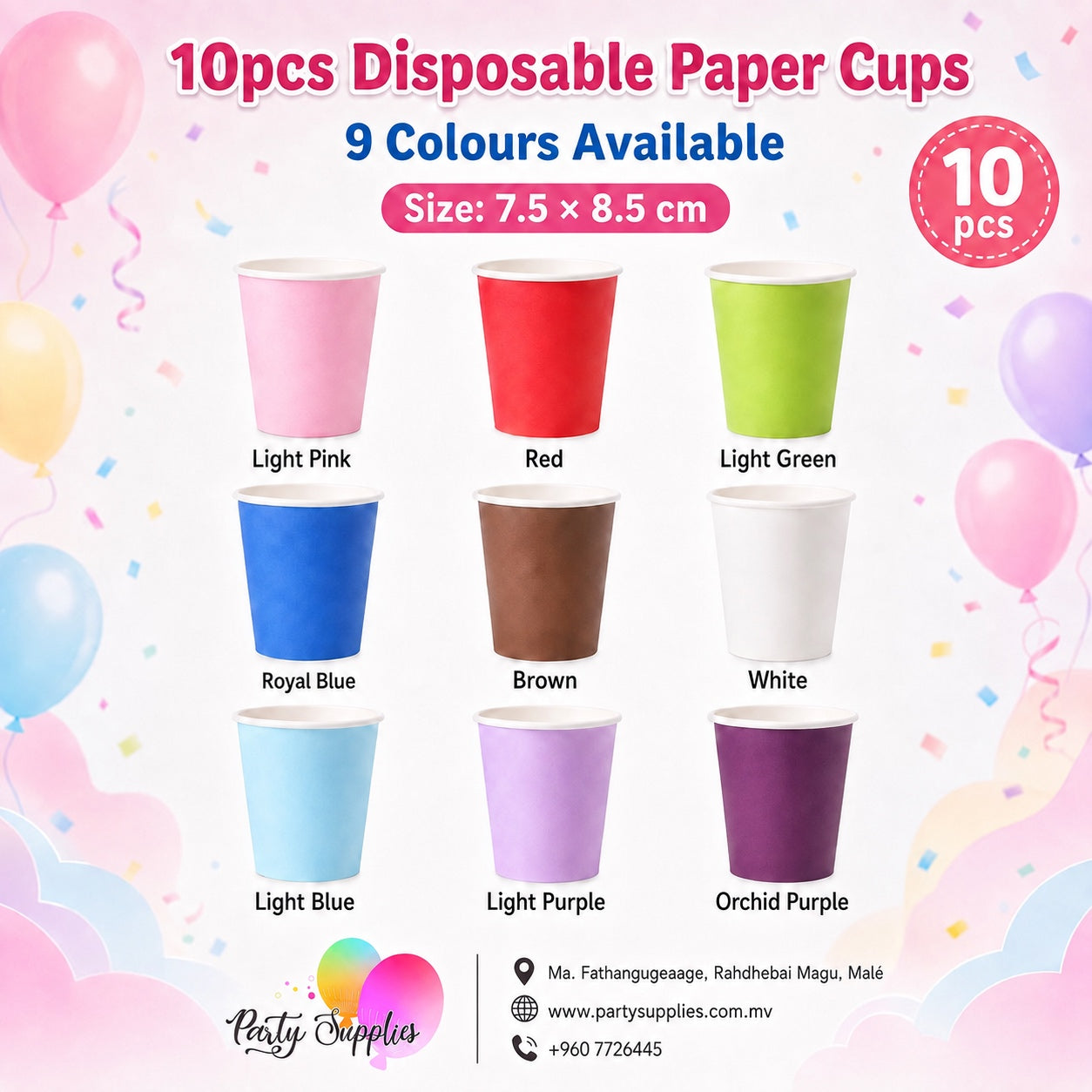 10pcs 7.5 x 8.5cm Disposable Paper Cups