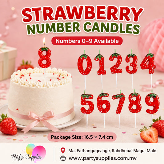 Strawberry Red Number Candle